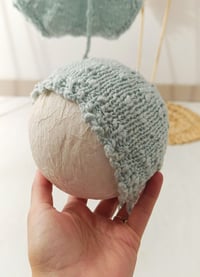 Image 3 of Knitted newborn set for photoshoots - Agnes - dusty mint