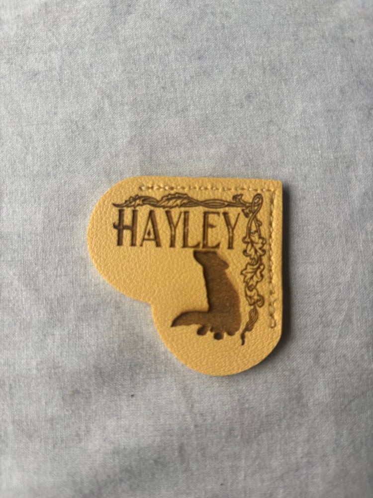 Image of Faux leather heart personalised bookmark 