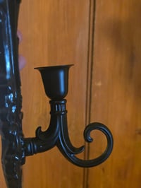 Image 5 of Ornate black wall hanging candle holder - preserved web B