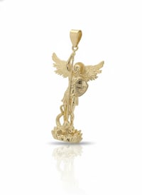 Image 1 of Large St. Michael Pendant For Men (Gold Plated)(Pendant Only)