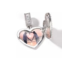 Image 3 of Iced Locket Heart Necklace 