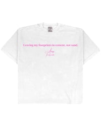 Image 1 of White “Footprints” Drop Shoulder T-Shirt