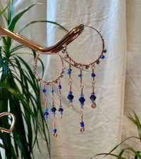 Image 1 of Copper hoops in blue/purple 