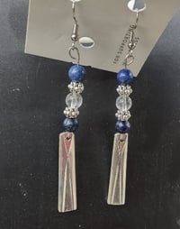 Image 3 of Handcrafted Earrings with Lapis Beads
