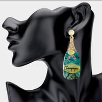 Image 2 of Champagne Bottle Earrings, Earrings for Champagne Lovers 