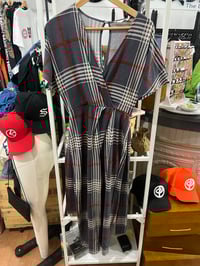 Image 1 of plaid tie jumper 