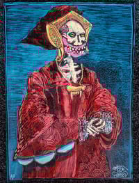 Image 1 of Emerald  Dame Woodcut  Artist proof 