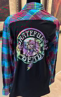 Vintage Blue/Pink Flannel Shirt Grateful Dead