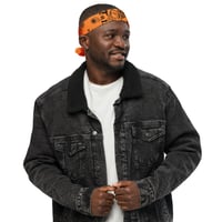 Image 3 of DOC / Prison Orange Bandana - Black on Orange