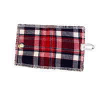 Image of Checked Brushed Cotton Fabric Card Holder