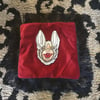 Blood Red Velvet Bat Embroidery Cushion Cover