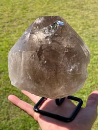 Image 4 of Smoky Quartz Natural Point With Rainbows On Stand #1456