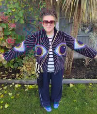 Image 1 of Wanderlust - Velvet evil eye protection jacket - Navy blue 6-14 uk