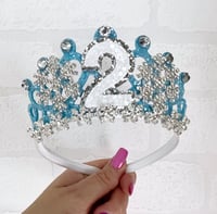 Image 4 of Silver snowflake blue birthday tiara