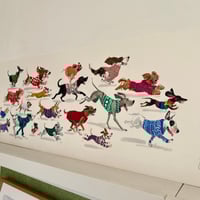 Image 3 of ORIGINAL ARTWORK - Dogs in Jumpers Race -  65x25cm