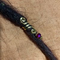 Image 2 of Spiral dread beads with glass bead charm