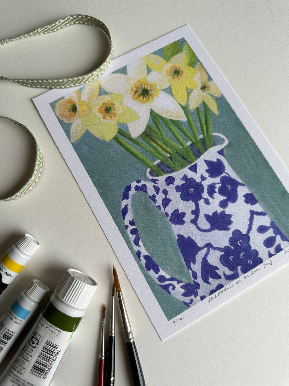 Daffodils in Arden Jug Print & Card