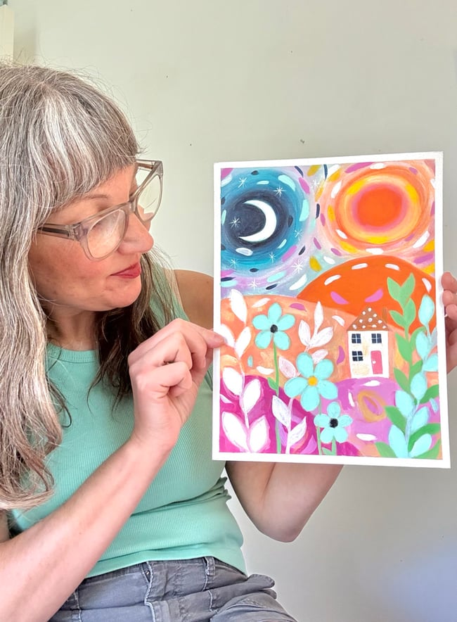 Garden Dreams. Original 9x12 paper painting
