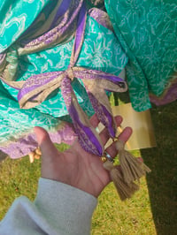 Image 19 of Kimono and cami top Set-jade and 💜 purple