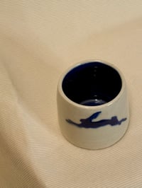 Image 3 of Blue Hare Ceramic Cup | Handmade Stoneware Tumbler