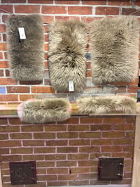 Image 4 of Sheepskin TAUPE Wool Leather Shearling Pieces in Rectangle Natural Shapes