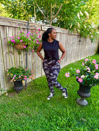 Image 3 of Grey Camo Joggers w/Drawstring Waist 
