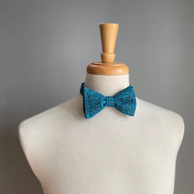 Teal Confetti Bow Tie