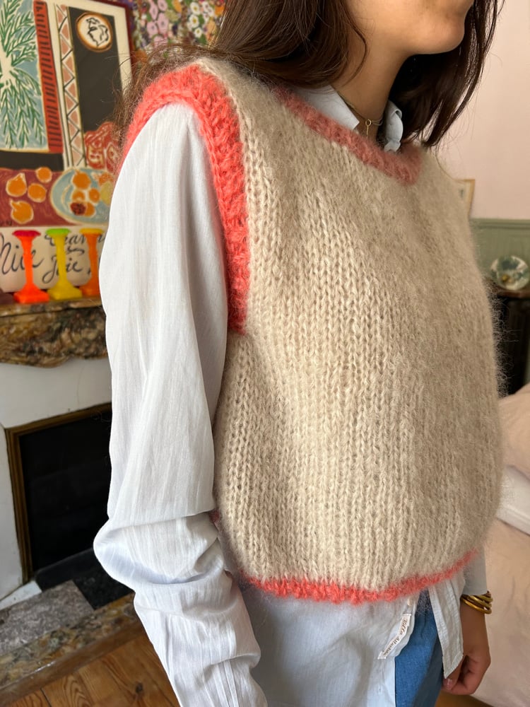 Image of Pull en mohair tricoté à la main 
