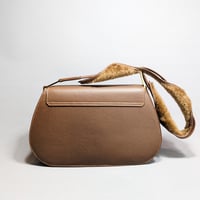 Image 3 of MOLLY - MARRON GLACÉ W/ SHEARLING ACCENT SHOULDER STRAP WRAP