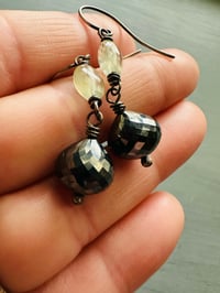 Image 7 of hematite disco ball earrings