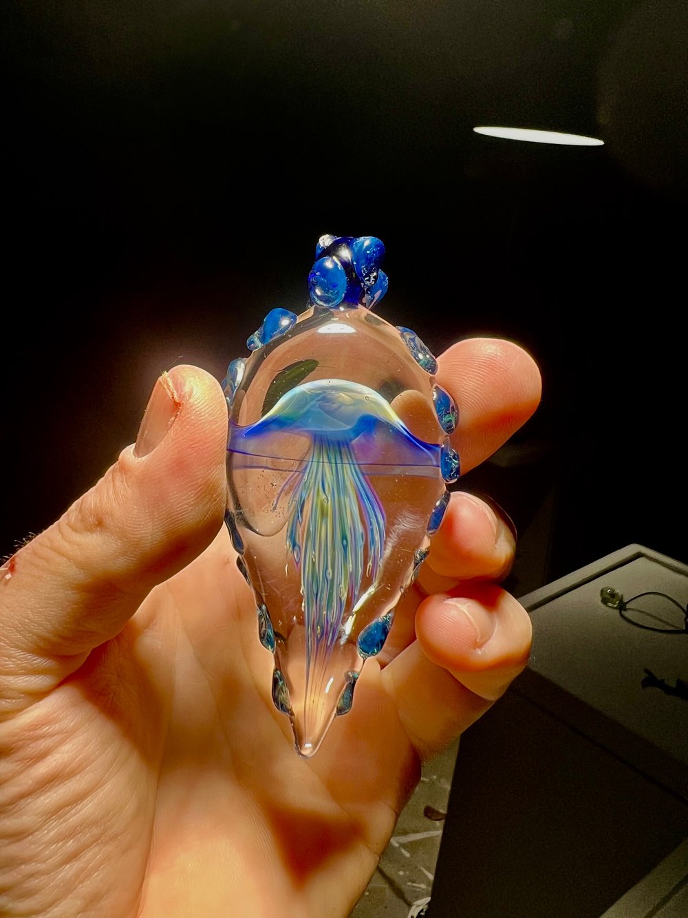 Image of Blue moon jellyfish pendant 