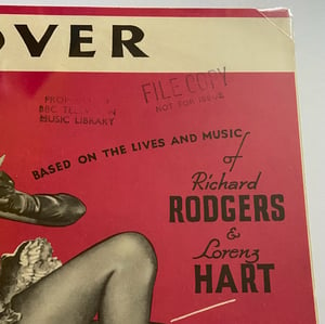 Image of Lover from Words and Music, framed 1948 vintage sheet music