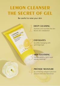 Image 9 of Lemon Face Wash Facial Cleanser Face Exfoliating Gel Moisturizing Remove Dead Skin Blackhead Exfolia