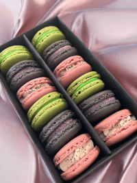 Assorted Ube, Pandan and Poppy seed vanilla Raspberry 