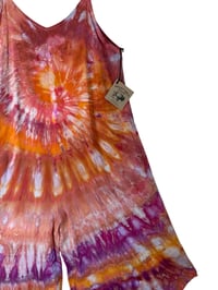 Image 4 of S Woven Wide-Leg Jumpsuit with Pockets in Warm Spiral Ice Dye