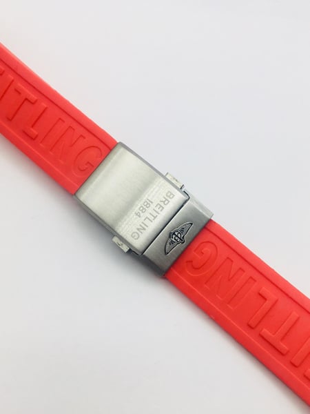 Image of 22mm-24mm Red silicone Rubber Watch Strap Band Bracelet,for breitling watch,straight lug.new