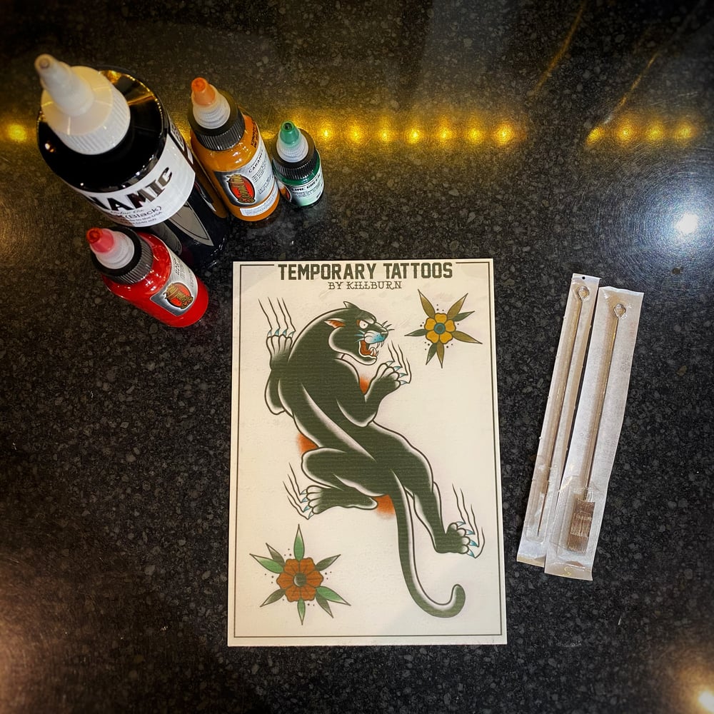 Image of PANTHER TEMPORARY TATTOO - LARGE
