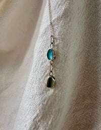 Image 1 of Sterling silver Blue seaglass pendant