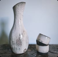 Image 2 of 3 piece Sake set in MOONSTONE (black clay)