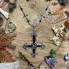 Inverted Black Cross Necklace