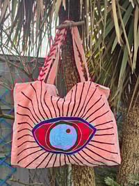 Image 1 of Wanderlust - Velvet oversized tote bag light pink