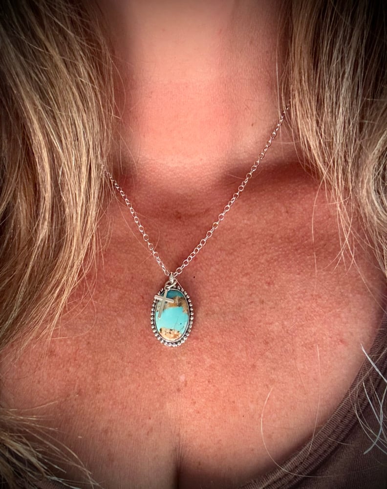 Image of Kingman Turquoise Cross Necklace