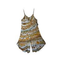 Image 1 of L Woven Wide-Leg Jumpsuit with Pockets in Earthy Golden Agate Ice Dye