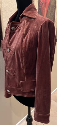 Image 4 of Vintage Brown Faux Suede Jacket Cat Cowboy
