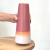 Tall Skyline Vase in Rhubarb and Tangerine