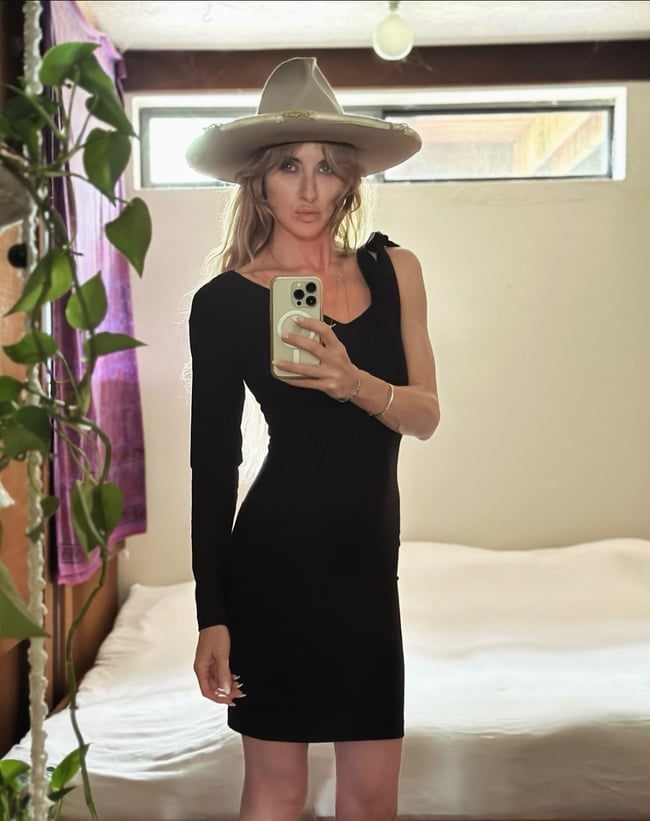 90s supermodel era Complice by Dolce and Gabbana fitted black dress