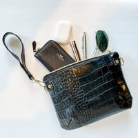Image 3 of The Convertible in Black Croc Vegan Leather