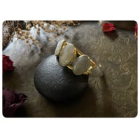 Image 1 of Five Stack Large Moonstone Cuff Bracelet