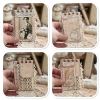 Image 6 of French Ephemera Box of lace samples and a lace sample snippet book with pink trim