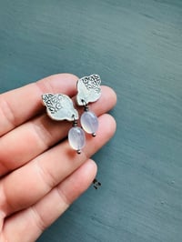 Image 1 of Lavender Chalcedony Medallion Post Earrings